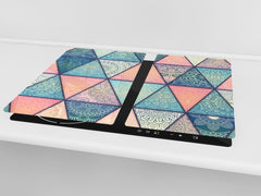 Cubre vitro resistente a golpes y arañazos - Tabla de cortar de vidrio templado - Encimera de trabajo D14 Diseños y mandalas: Marroco 2