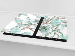 Tempered GLASS Cutting Board – Worktop saver D15 Drawings Series: Leaves 25