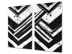 Chopping Board - Induction Cooktop Cover D14 Patterns and Mandalas Series: Gray 3