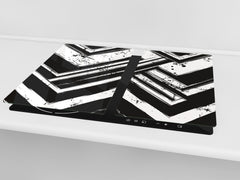 Chopping Board - Induction Cooktop Cover D14 Patterns and Mandalas Series: Gray 3