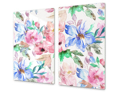 Tempered GLASS Cutting Board – Worktop saver D15 Drawings Series: Flower 25