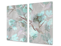 Tempered GLASS Cutting Board – Worktop saver D15 Drawings Series: Turquoise 2