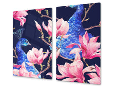 Tempered GLASS Cutting Board – Worktop saver D15 Drawings Series: Flower 26