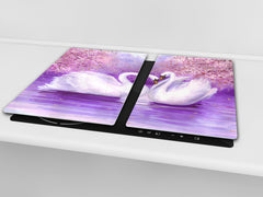 Tabla de cortar de vidrio templado 60D01: Cisnes