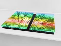 Tempered GLASS Cutting Board D01 Abstract Series: Dandelion 5