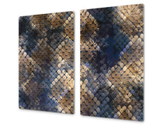 Cubre vitro resistente a golpes y arañazos - Tabla de cortar de vidrio templado - Encimera de trabajo D14 Diseños y mandalas: Textura 154