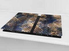 Cubre vitro resistente a golpes y arañazos - Tabla de cortar de vidrio templado - Encimera de trabajo D14 Diseños y mandalas: Textura 154