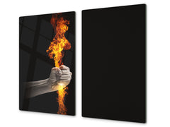 Tempered Glass Cutting Board and Worktop Saver D03 Fire Series: Fire 1
