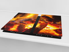 Tempered Glass Cutting Board and Worktop Saver D03 Fire Series: Fire 7
