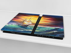 Resistant Glass Cutting Board 60D05B: Ship at sea
