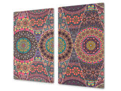 Chopping Board - Induction Cooktop Cover D14 Patterns and Mandalas Series: Stained glass 3