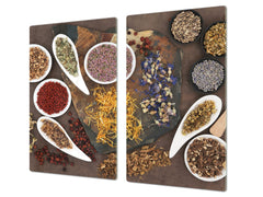 Glass Kitchen Board 60D03A: Root spices 2