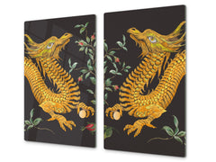 Worktop saver and Pastry Board D13 Images: Yellow dragons