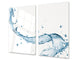 CUTTING BOARD and Cooktop Cover - Impact & Shatter Resistant Glass D02 Water Series: Water 12