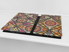 Chopping Board - Induction Cooktop Cover D14 Patterns and Mandalas Series: Tiles 5