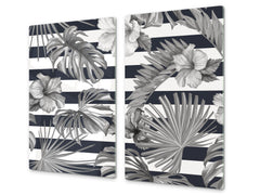 Chopping Board - Induction Cooktop Cover D14 Patterns and Mandalas Series: Gray 1