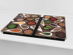 Glass Kitchen Board 60D03A: Mosaic from spices 1