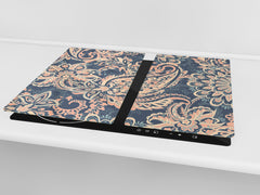 Küchenbrett aus Hartglas und Kochplattenabdeckung; D14 Patterns and Mandalas Series: Mosaic 7