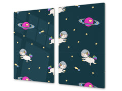 Tempered GLASS Cutting Board – Worktop saver D15 Drawings Series: Cosmos 2