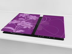 Glass Cutting Board and Worktop Saver D06 Flowers Series: Flower 2