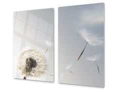 Glass Cutting Board and Worktop Saver D06 Flowers Series: Dandelion 1