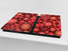 Cubre vitro resistente a golpes y arañazos ; Serie Navidad D20 Adornos rojos