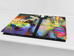 Tempered GLASS Cutting Board – Worktop saver D15 Drawings Series: Butterfly