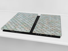 TEMPERED GLASS CHOPPING BOARD – Glass Cutting Board and Worktop Saver Textures and tiles 2 Series: Abstract fish scales
