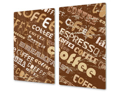 KITCHEN BOARD & Induction Cooktop Cover D05 Coffee Series: Coffee 132