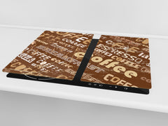 KITCHEN BOARD & Induction Cooktop Cover D05 Coffee Series: Coffee 132