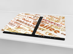 KITCHEN BOARD & Induction Cooktop Cover D05 Coffee Series: Inscription