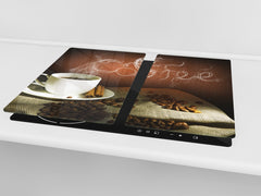 KITCHEN BOARD & Induction Cooktop Cover D05 Coffee Series: Coffee 128