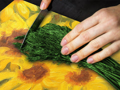 Tabla de cocina de vidrio templado ÚNICA 60D05A: Girasoles 4