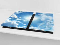 Tempered GLASS Kitchen Board – Impact & Scratch Resistant; D08 Nature Series: Sky 2