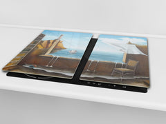 UNIQUE Tempered GLASS Kitchen Board 60D05A: View of the lighthouse