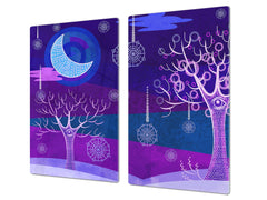 Glass Cutting Board 60D15: African Tree