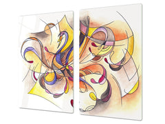 Glass stove top 60D19: Painted pattern