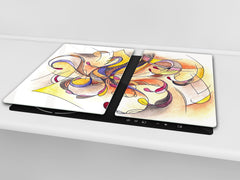 Glass stove top 60D19: Painted pattern