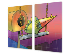 Tempered GLASS Kitchen Board D16 Blurby World: Hope is the thing with feathers