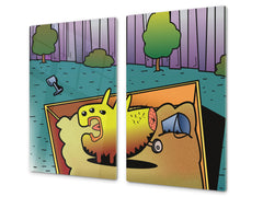 Tempered GLASS Kitchen Board D16 Blurby World: Pooper