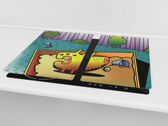 Tempered GLASS Kitchen Board D16 Blurby World: Pooper