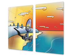 Tempered GLASS Kitchen Board D16 Blurby World: Squiddle