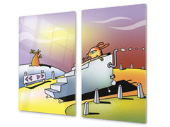 Tempered GLASS Kitchen Board D16 Blurby World: Step on it