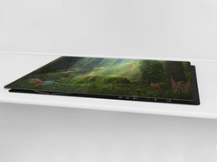 Induction Cooktop Cover – Glass Worktop saver: Fantasy and fairy-tale series DD18 Forest aura