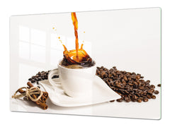Worktop saver and Pastry Board – Glass Kitchen Board- Coffee series DD07 Coffee 2