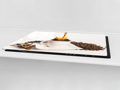 Worktop saver and Pastry Board – Glass Kitchen Board- Coffee series DD07 Coffee 2