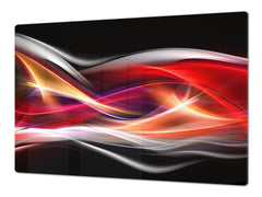 UNIQUE Tempered GLASS Kitchen Board – Abstract Series DD14 Colorful wave 1