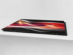 UNIQUE Tempered GLASS Kitchen Board – Abstract Series DD14 Colorful wave 1