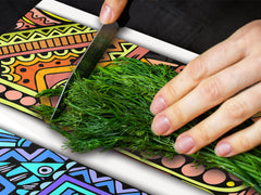 HUGE TEMPERED GLASS CHOPPING BOARD ; Moroccan design Series DD21 Ethnic drawing