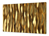 Gigantic Worktop saver and Pastry Board - Tempered GLASS Cutting Board - MEASURES: SINGLE: 80 x 52 cm; DOUBLE: 40 x 52 cm; DD38 Golden Waves Series: Liquid gold 1